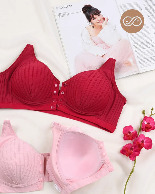 Ultra-Comfort Padded Button Bra — Pack of 3