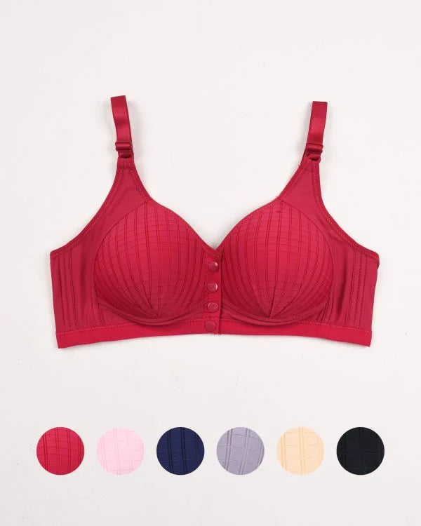 Ultra-Comfort Padded Button Bra — Pack of 3