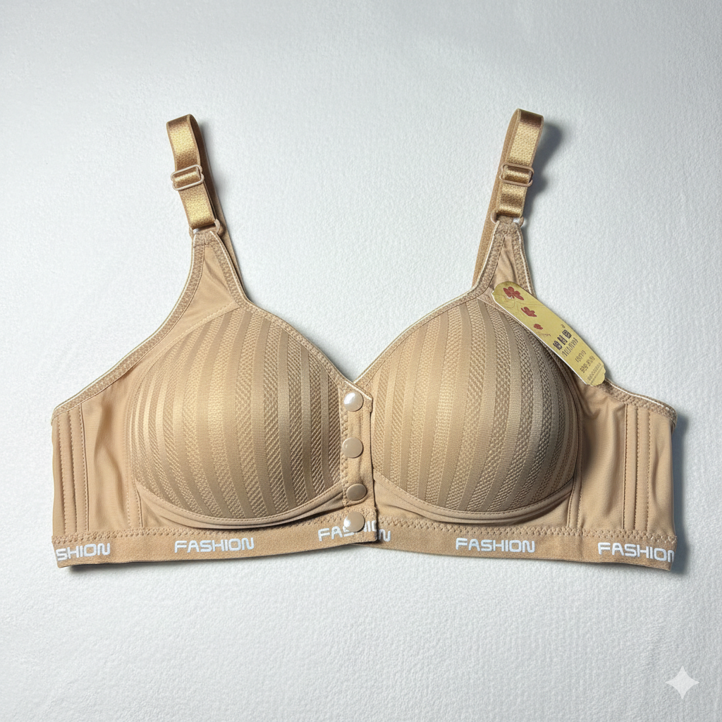Ultra-Comfort Padded Button Bra — Pack of 3